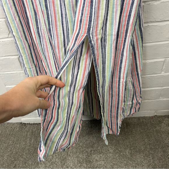 Old Navy Multi Stripe Sleeveless Linen Blend Shift Maxi Dress Size XL Tall - Picture 8 of 15